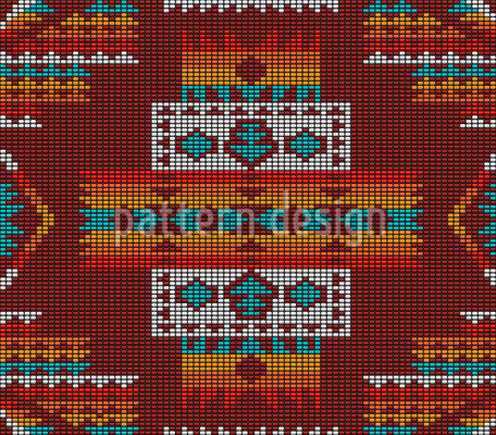 Kilim z koralikami rdzennych Amerykan&oacute;w bezszwowy wz&oacute;r wektorowy.