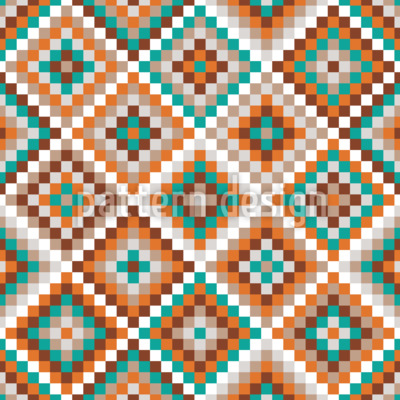 Pixel Granny Square Mosaic Seamless Vector Pattern Design