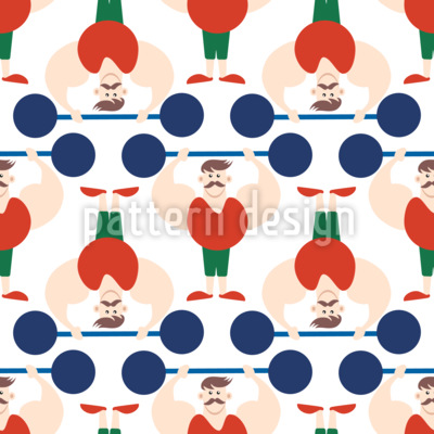 Circus Strongmen Seamless Vector Pattern Design