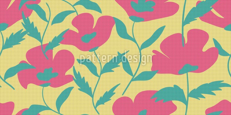 Risografi Blomster S&oslash;ml&oslash;s vektorm&oslash;nsterdesign