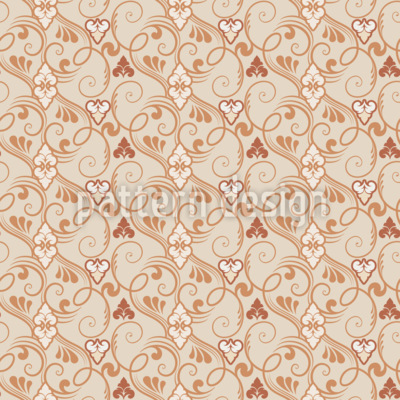 Delicate Autumnal Arabesques Seamless Vector Pattern Design
