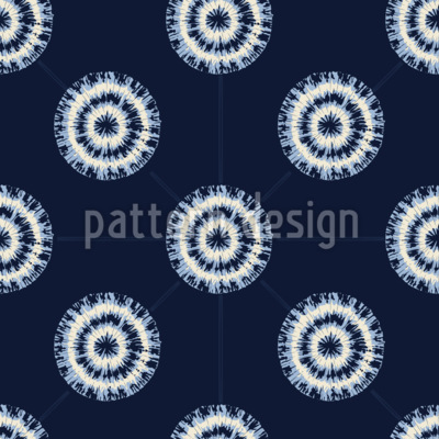 Cirkelvormige Japanse Shibori Naadloos vectorpatroon ontwerp