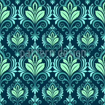 Shimmering Floral Damasks Seamless Vector Pattern Design