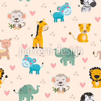 Simpatici amici animali disegni vettoriali senza cuciture