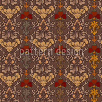 Charming Autumnal Arabesques Seamless Vector Pattern Design