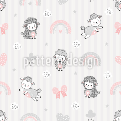 Petit mouton r&ecirc;veur Motif Vectoriel Sans Couture