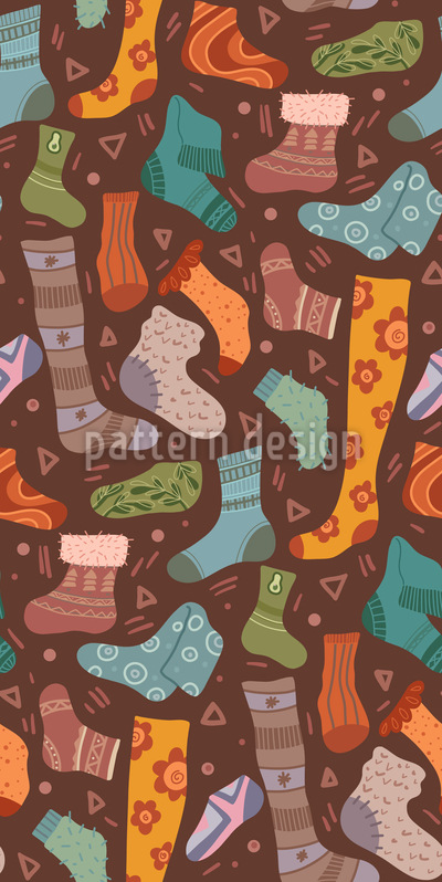Warme Socken Nahtloses Vektormuster