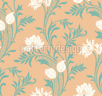 Blooming Vines Seamless Vector Pattern Design
