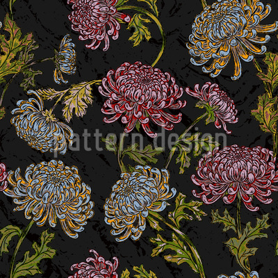 Chrysanthemen Maximalist Nahtloses Vektormuster
