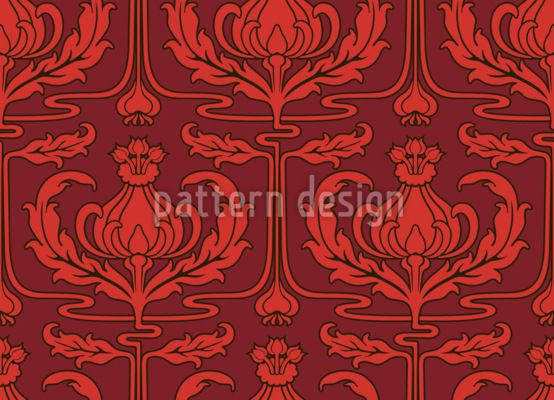 Ember Thistle Seamless Vector Pattern Design