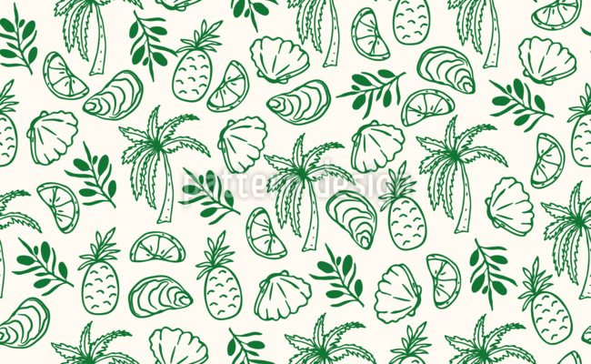 Esbo&ccedil;os tropicais de ver&atilde;o Design de padr&atilde;o vetorial sem costura