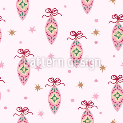 Enfeites de Natal nost&aacute;lgicos Design de padr&atilde;o vetorial sem costura
