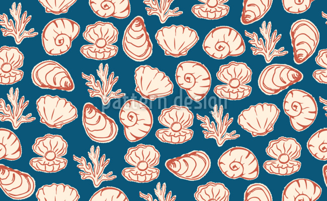 Muscheln aus dem Mittelmeer Nahtloses Vektormuster