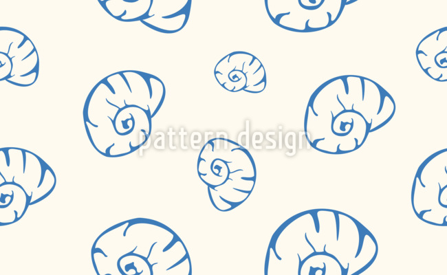 Conchas de caracol lunar Design de padr&atilde;o vetorial sem costura