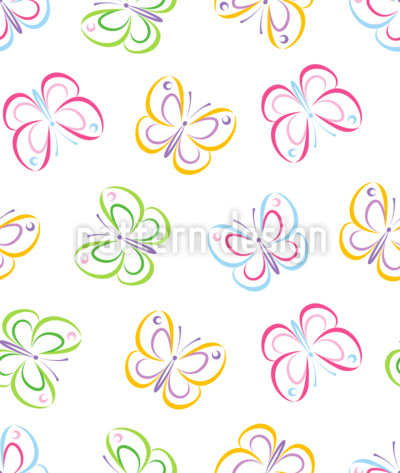 Y2K Butterfly Doodle Design de padr&atilde;o vetorial sem costura