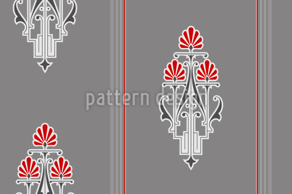 Flores ornamentais de papiro Design de padr&atilde;o vetorial sem costura