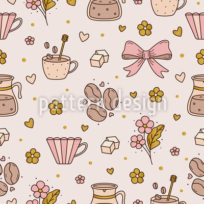 Amante do caf&eacute; Boho Design de padr&atilde;o vetorial sem costura