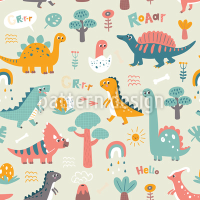 Descubrimiento del dinosaurio Estampado Vectorial Sin Costura