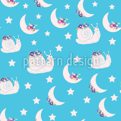 Caracol entre las estrellas Estampado Vectorial Sin Costura