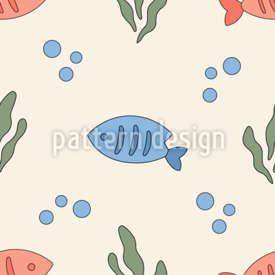 Barriera corallina con pesci disegni vettoriali senza cuciture