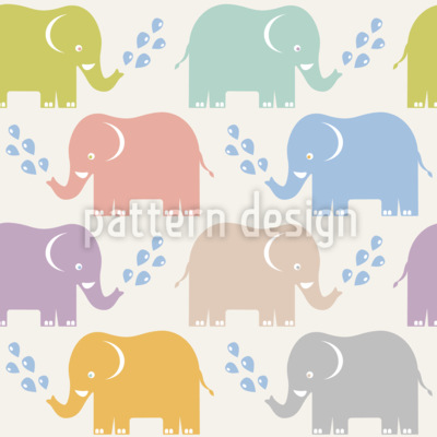 Elefantes brincando  Design de padr&atilde;o vetorial sem costura