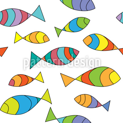 Abstrakte farverige fisk S&oslash;ml&oslash;s vektorm&oslash;nsterdesign