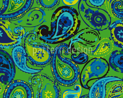 Paisley Jungle Seamless Vector Pattern Design