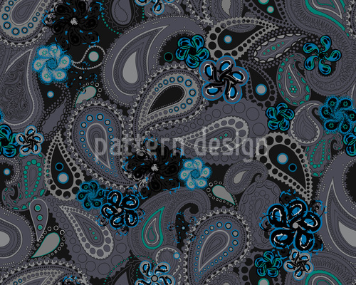 Nighttime Paisley Dreams Seamless Vector Pattern Design