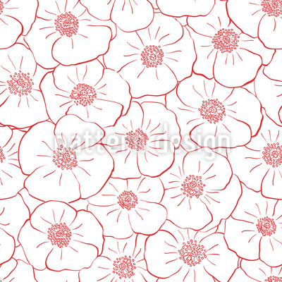 poppy flowers everywhere repeat pattern