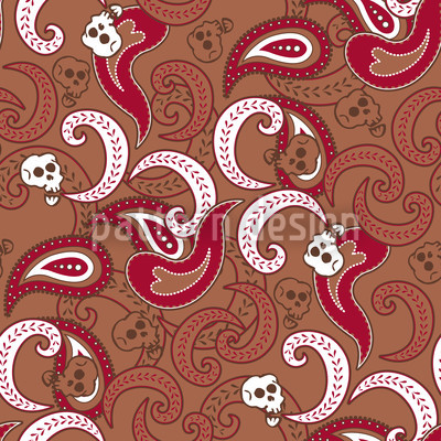 Earthy Paisley Halloween Seamless Vector Pattern Design