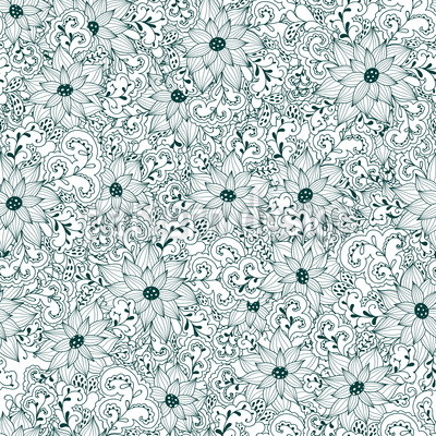 Allover Fantastic Flowers Seamless Vector Pattern Design