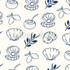 Felicidad mediterránea Estampado Vectorial Sin Costura
