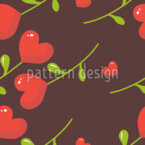 Linda planta en forma de corazón Estampado Vectorial Sin Costura