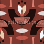 Flor retro geométrica Estampado Vectorial Sin Costura