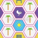 Hexágonos de verano Estampado Vectorial Sin Costura