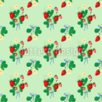 Ramos de fresas dulces Estampado Vectorial Sin Costura