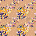 Enredaderas de flores boho Estampado Vectorial Sin Costura