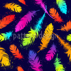 plumas de neón de colores Estampado Vectorial Sin Costura