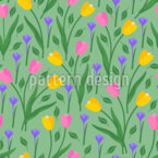 Colorful spring flowers Seamless Vector Pattern Design