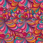 Rizos abstractos de cachemir Estampado Vectorial Sin Costura