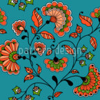 Chintz de flores indias Estampado Vectorial Sin Costura