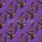 Hibisco Dark Fantasy Estampado Vectorial Sin Costura