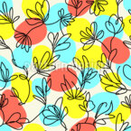 Dibujo de líneas florales Estampado Vectorial Sin Costura