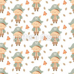 Lindo pirata de otoño  Estampado Vectorial Sin Costura