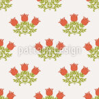 Paquetes de tulipanes estilizados Estampado Vectorial Sin Costura