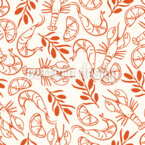 Doodle de mariscos Estampado Vectorial Sin Costura