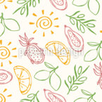 Fruits méditerranéens Motif Vectoriel Sans Couture