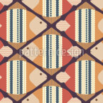 Pez rayado de estilo retro Estampado Vectorial Sin Costura