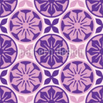 Círculo de flores estilizado Estampado Vectorial Sin Costura