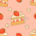 Tarta de fresas Estampado Vectorial Sin Costura